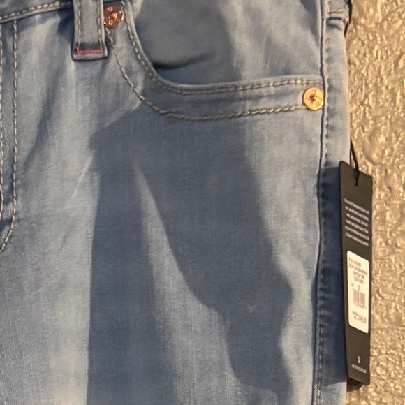 True Religion Joey Flap Pink Back Pocket Stitching with Pink Crystals Size 31 - Picture 4 of 8